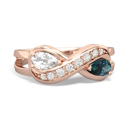 White Topaz Diamond Infinity 14K Rose Gold ring R5390