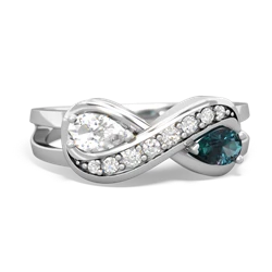 White Topaz Diamond Infinity 14K White Gold ring R5390