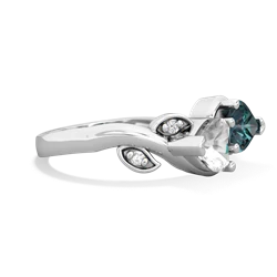 White Topaz Floral Elegance 14K White Gold ring R5790