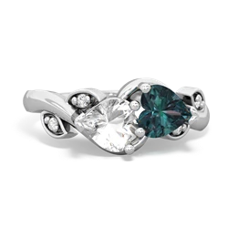 White Topaz Floral Elegance 14K White Gold ring R5790