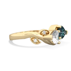 White Topaz Floral Elegance 14K Yellow Gold ring R5790