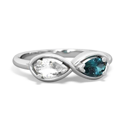 White Topaz Infinity 14K White Gold ring R5050