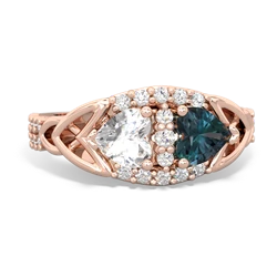 White Topaz Sparkling Celtic Knot 14K Rose Gold ring R2645