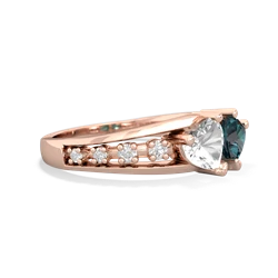 White Topaz Heart To Heart 14K Rose Gold ring R3342