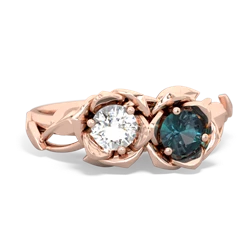 White Topaz Rose Garden 14K Rose Gold ring R5510