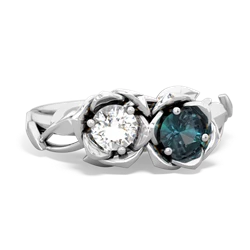 White Topaz Rose Garden 14K White Gold ring R5510