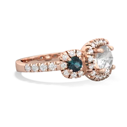 White Topaz Regal Halo 14K Rose Gold ring R5350