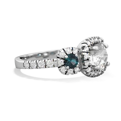 White Topaz Regal Halo 14K White Gold ring R5350