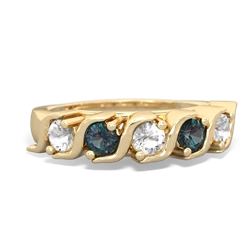 White Topaz Anniversary Band 14K Yellow Gold ring R2089