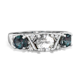 White Topaz Hugs And Kisses 14K White Gold ring R5016