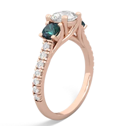 White Topaz Pave Trellis 14K Rose Gold ring R5500