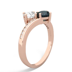 White Topaz Channel Set Two Stone 14K Rose Gold ring R5303