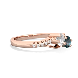 White Topaz Infinity Pave Two Stone 14K Rose Gold ring R5285