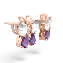 White Topaz Butterfly 14K Rose Gold earrings E2215