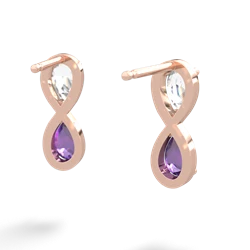 White Topaz Infinity 14K Rose Gold earrings E5050