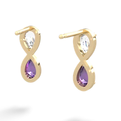 White Topaz Infinity 14K Yellow Gold earrings E5050