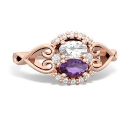 White Topaz Love Nest 14K Rose Gold ring R5860