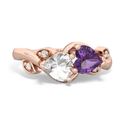 White Topaz Floral Elegance 14K Rose Gold ring R5790