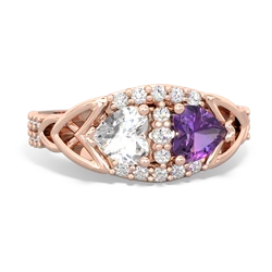 White Topaz Sparkling Celtic Knot 14K Rose Gold ring R2645