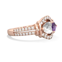 White Topaz Art-Deco Keepsake 14K Rose Gold ring R5630