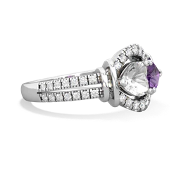 White Topaz Art-Deco Keepsake 14K White Gold ring R5630