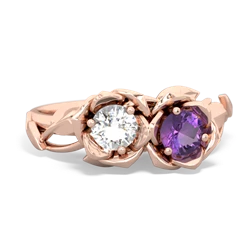 White Topaz Rose Garden 14K Rose Gold ring R5510