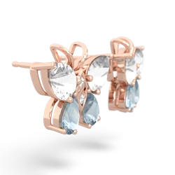 White Topaz Butterfly 14K Rose Gold earrings E2215