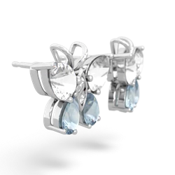 White Topaz Butterfly 14K White Gold earrings E2215