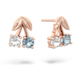 White Topaz Sweet Cherries 14K Rose Gold earrings E7001