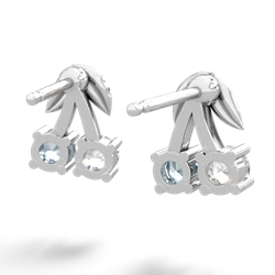 White Topaz Sweet Cherries 14K White Gold earrings E7001