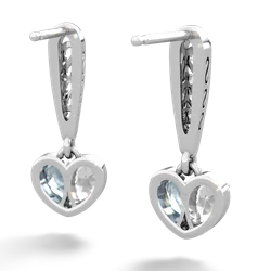 White Topaz Filligree Heart 14K White Gold earrings E5070