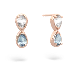 White Topaz Infinity 14K Rose Gold earrings E5050