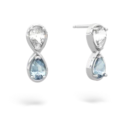 White Topaz Infinity 14K White Gold earrings E5050