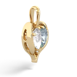 White Topaz Two Become One 14K Yellow Gold pendant P5330