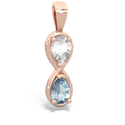 White Topaz Infinity 14K Rose Gold pendant P5050