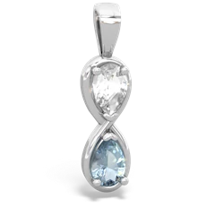 White Topaz Infinity 14K White Gold pendant P5050