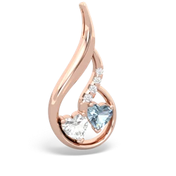 White Topaz Keepsake Curves 14K Rose Gold pendant P5450