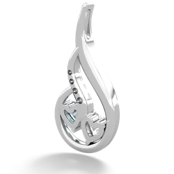 White Topaz Keepsake Curves 14K White Gold pendant P5450