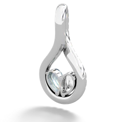 White Topaz Pave Twist 'One Heart' 14K White Gold pendant P5360