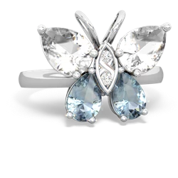 White Topaz Butterfly 14K White Gold ring R2215