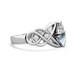 White Topaz Keepsake Celtic Knot 14K White Gold ring R5300