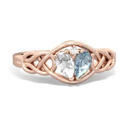 White Topaz Celtic Love Knot 14K Rose Gold ring R5420