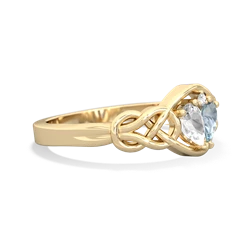 White Topaz Celtic Love Knot 14K Yellow Gold ring R5420