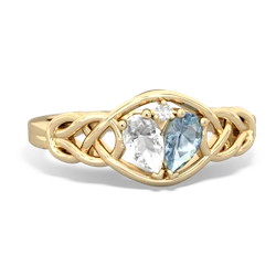 White Topaz Celtic Love Knot 14K Yellow Gold ring R5420