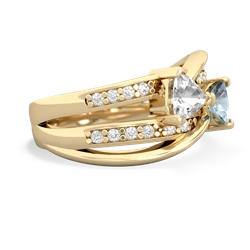 White Topaz Bowtie 14K Yellow Gold ring R2360