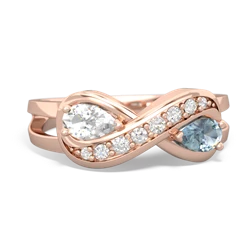 White Topaz Diamond Infinity 14K Rose Gold ring R5390