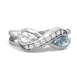 White Topaz Diamond Infinity 14K White Gold ring R5390