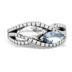 White Topaz Diamond Rivers 14K White Gold ring R3070