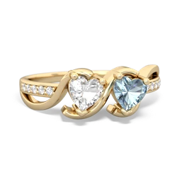 White Topaz Side By Side 14K Yellow Gold ring R3090