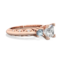 White Topaz Eternal Embrace Engagement 14K Rose Gold ring C2001